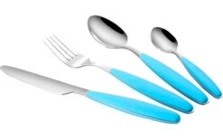 Gimex Edelstahlbesteck Set 4 Tlg. Rainbow Blau