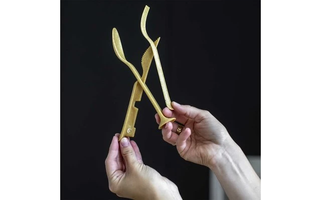 Koziol Klikk Pocket Besteck-Set 3-teilig Nature Leaf Green 4 Koziol Klikk Pocket Besteck-Set 3-teilig Nature Leaf Green – Bild 2