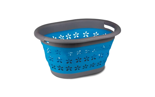 Kampa Collapsible Laundry Basket Zusammenklappbarer Wäschekorb Mit Griffen Blau 3 Kampa Collapsible Laundry Basket Zusammenklappbarer Wäschekorb Mit Griffen Blau
