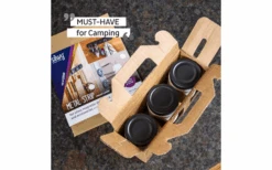 Silwy® Feinkost-Magnetgläser ALL BLACK (192 Ml) 3er-Set Inkl. Metallleiste -Campingprodukte Geschäft 693335 4711817