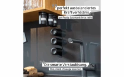 Silwy® Feinkost-Magnetgläser ALL BLACK (192 Ml) 3er-Set Inkl. Metallleiste -Campingprodukte Geschäft 706739 4793207