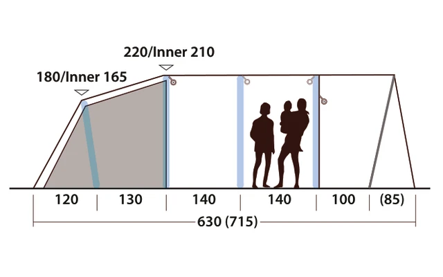 Outwell Hayward Lake 5ATC Aufblasbares Tunnelzelt 5 Personen 9 Outwell Hayward Lake 5ATC Aufblasbares Tunnelzelt 5 Personen – Bild 7